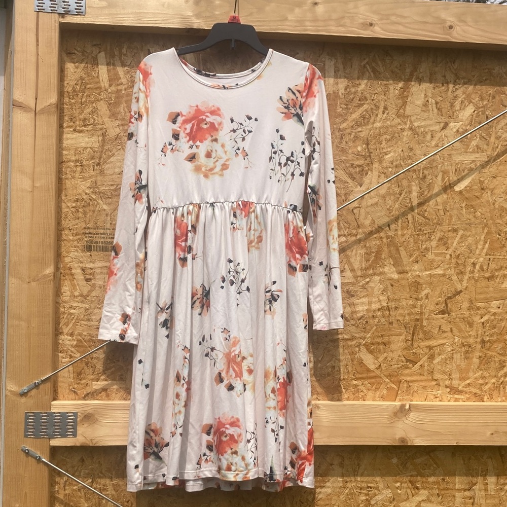 Floral Long Sleeve Kids Casual Dress